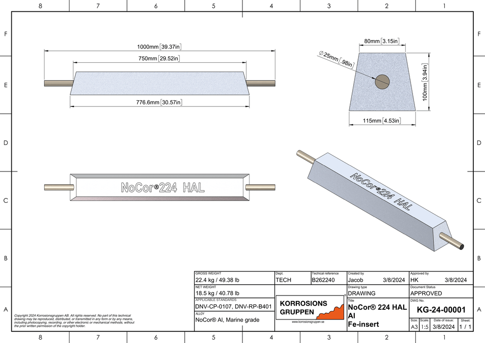 Drawing for Anode for Harbour