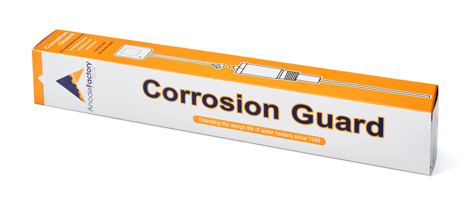 Corrosion Guard - Universal Powered Anode Rod for Water Heaters, 40-89 gallons, FITS ANY BRAND. EU Adapter