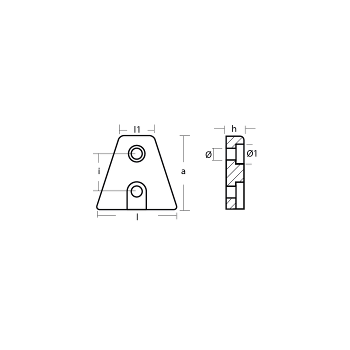 Zinc Anode flat engine, for Kamewa - Rolls Royce, 872175, Hydrojet