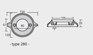 Ritning på Zinkanod Volvo Penta typ 280, motoranod, VP875815, R800703, 0.780KG - AnodeFactory