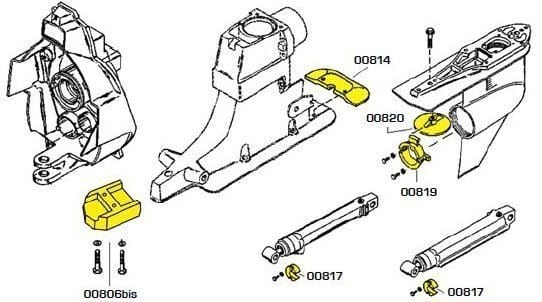 Aluminium anode Mercury kit Alpha one generation 2 Aluminium 888756K01/888756Q03 (with bolts/nuts)