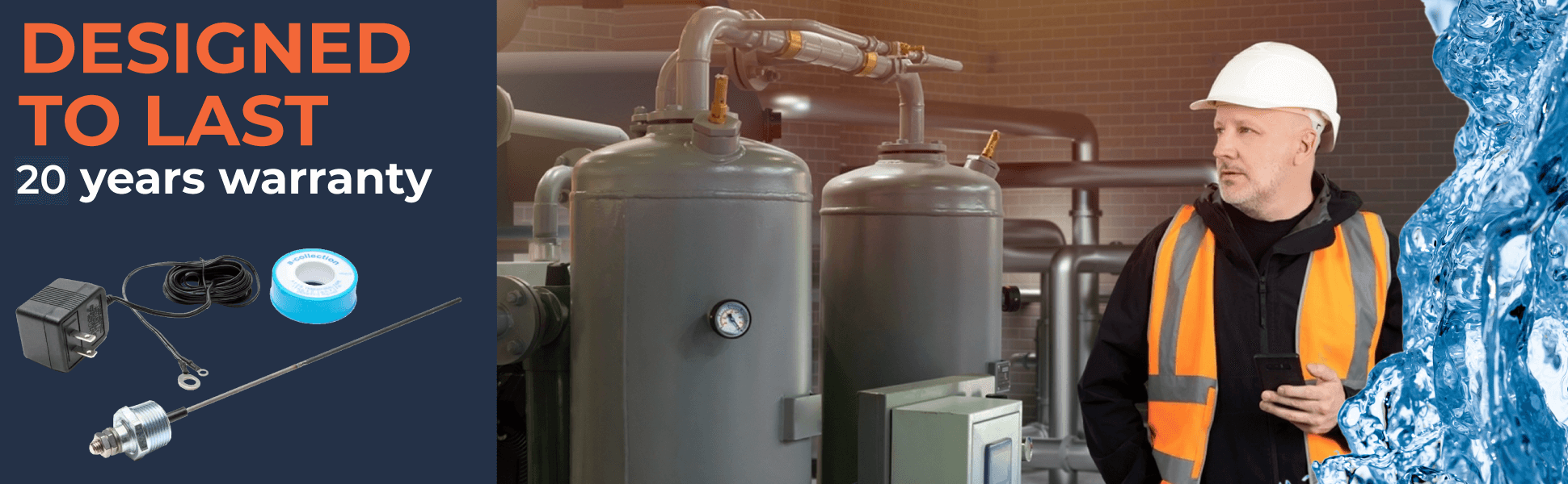 Corrosion Guard - Tie anode à puissance universelle pour chauffe-eau, 40-89 gallons, correspond à n'importe quelle marque - Adaptateur US