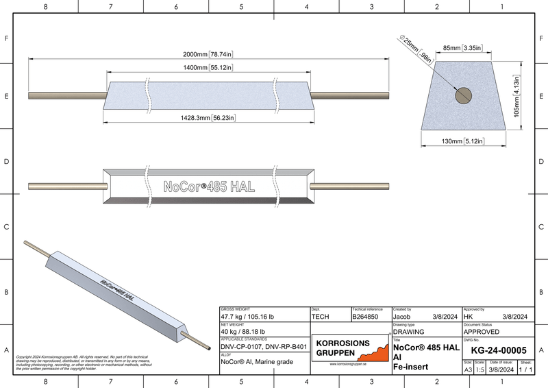 NoCor® 485 HAL AL Fe-insert, B264850