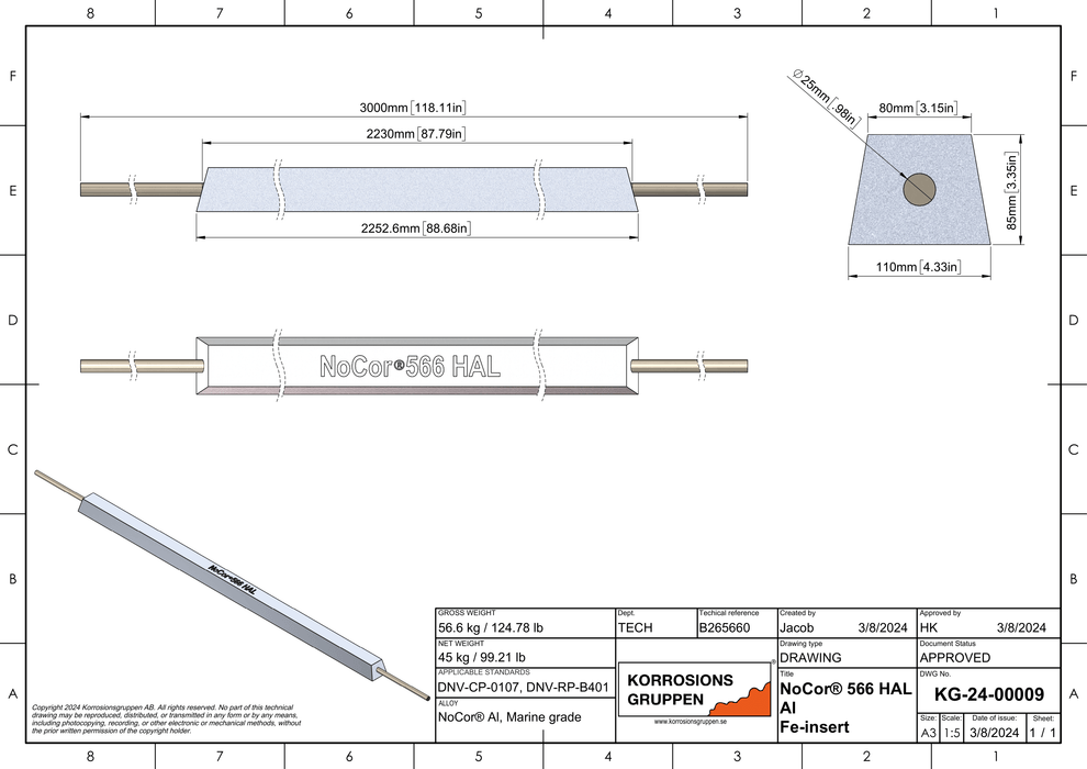 Drawing Harbour Anode No Corrosion B265660-1