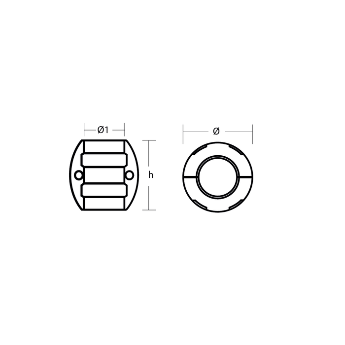 Eje de ánodo de zinc 7/8" (22mm), R800501