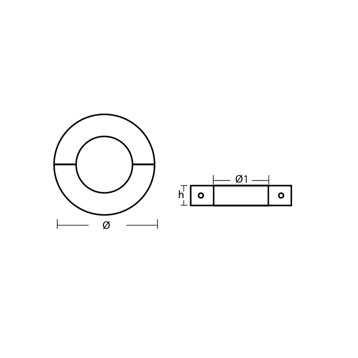 Eje de ánodo de zinc, 19mm-corto, R800550