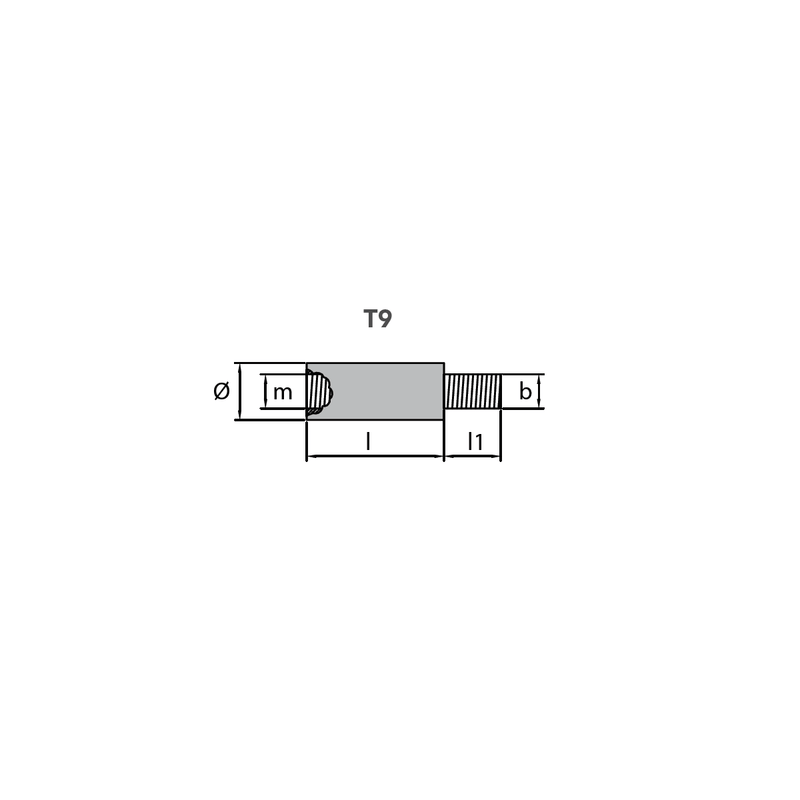 Anode en zinc Volvo Penta drive, filetage mâle et femelle ø 16x42,5 mm, anode moteur, VP 838929, R800714