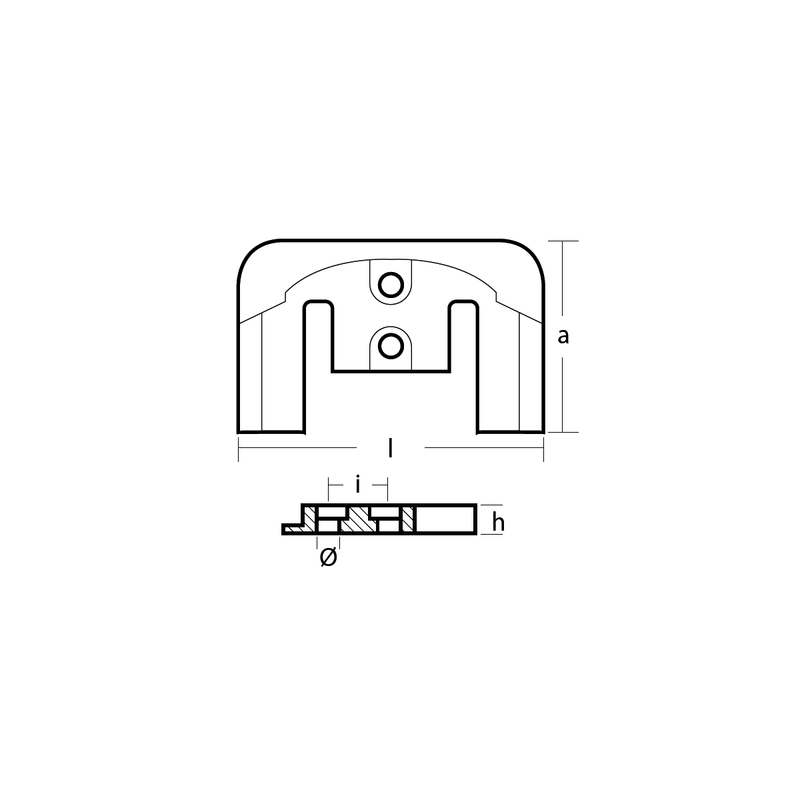 Ánodo de zinc para motores Mercury/MerCruiser Bravo, M 821630, 0,920 kg