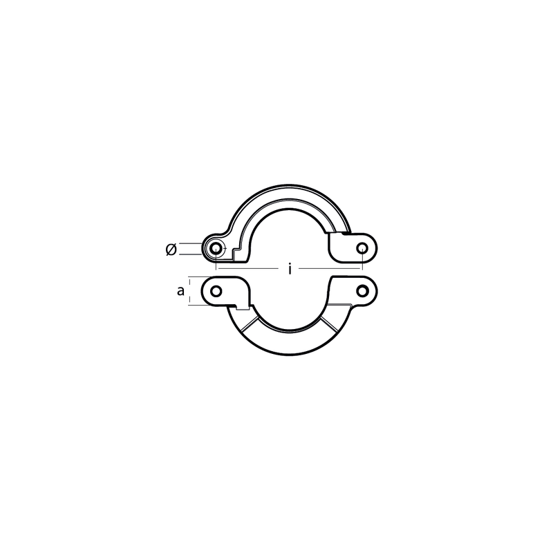 Magnesiumanod Yanmar split collar for Saildrive Yanmar SD20-SD60 saildrives, 196450-02441 - AnodeFactory
