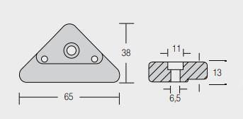 Ritning på Zinkanod Volvo Penta, motoranod, VP872793, R800717, 0.120KG - AnodeFactory