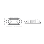 Ritning på Zinkanod Honda, motor, 41106-935-812, 0.079kg/0.17LB, R801401 - AnodeFactory