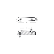 Zinkanod Arneson block, 190*46*30mm, c-c 127mm, 1.37kg, 1009358 - AnodeFactory