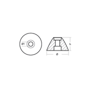 Aluminiumanod Sidepower - Sleipner propeller nut Ø25.6 H.15.2, 31180 - AnodeFactory